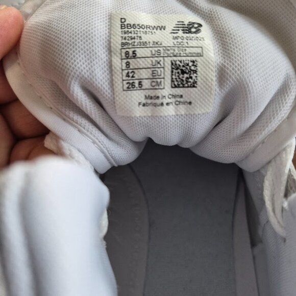 New Balance 650R BB650RWW Men's 8.5 White Leather Lifestyle Sneakers Shoes NEW - Picture 9 of 9